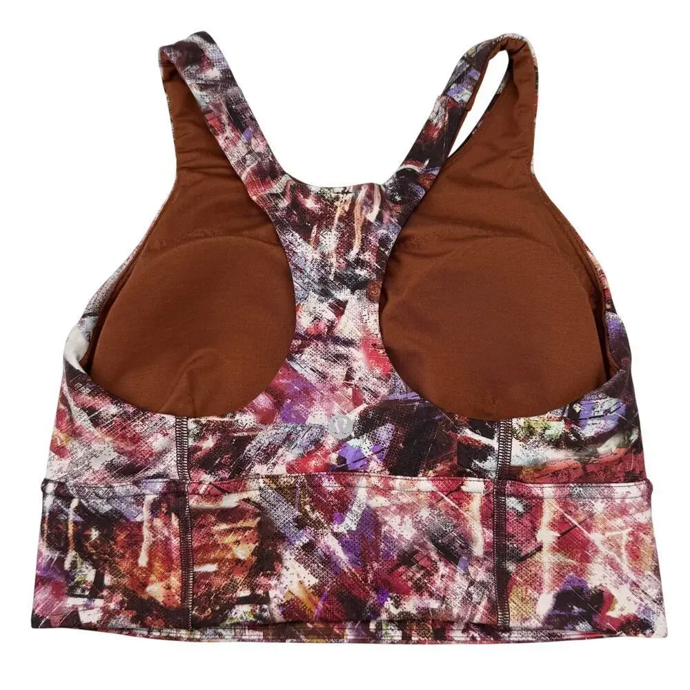 LULULEMON Wunder Train Long-Line Bra Medium Support Sz 6 Urbantricity Multi - Picture 5 of 8